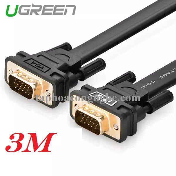 Ugreen 11667 3M màu Đen Cáp tín hiệu 2 đầu VGA cáp dẹt VG105 30011667